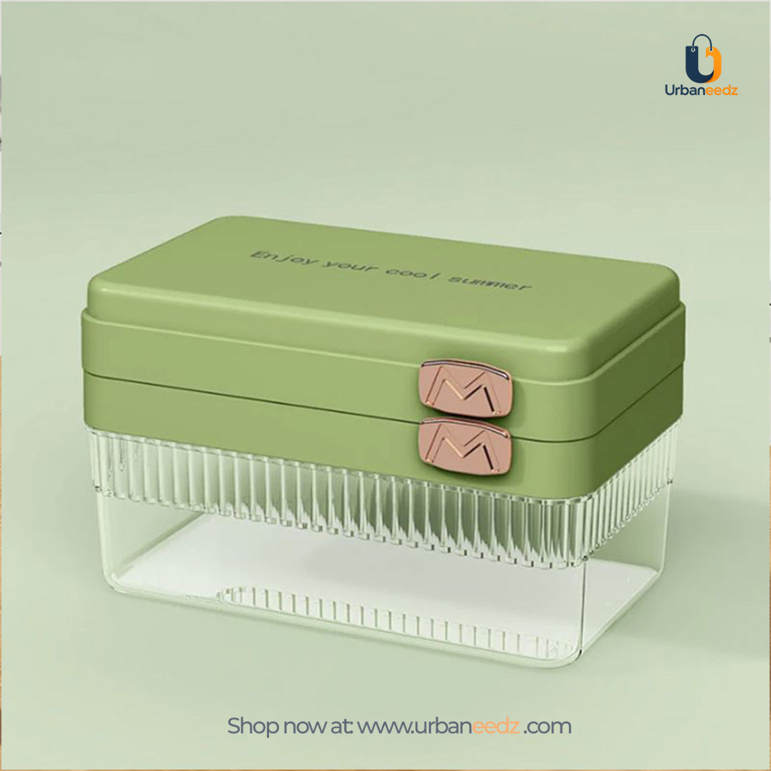 Ice Cube Tray with Lid and Bin