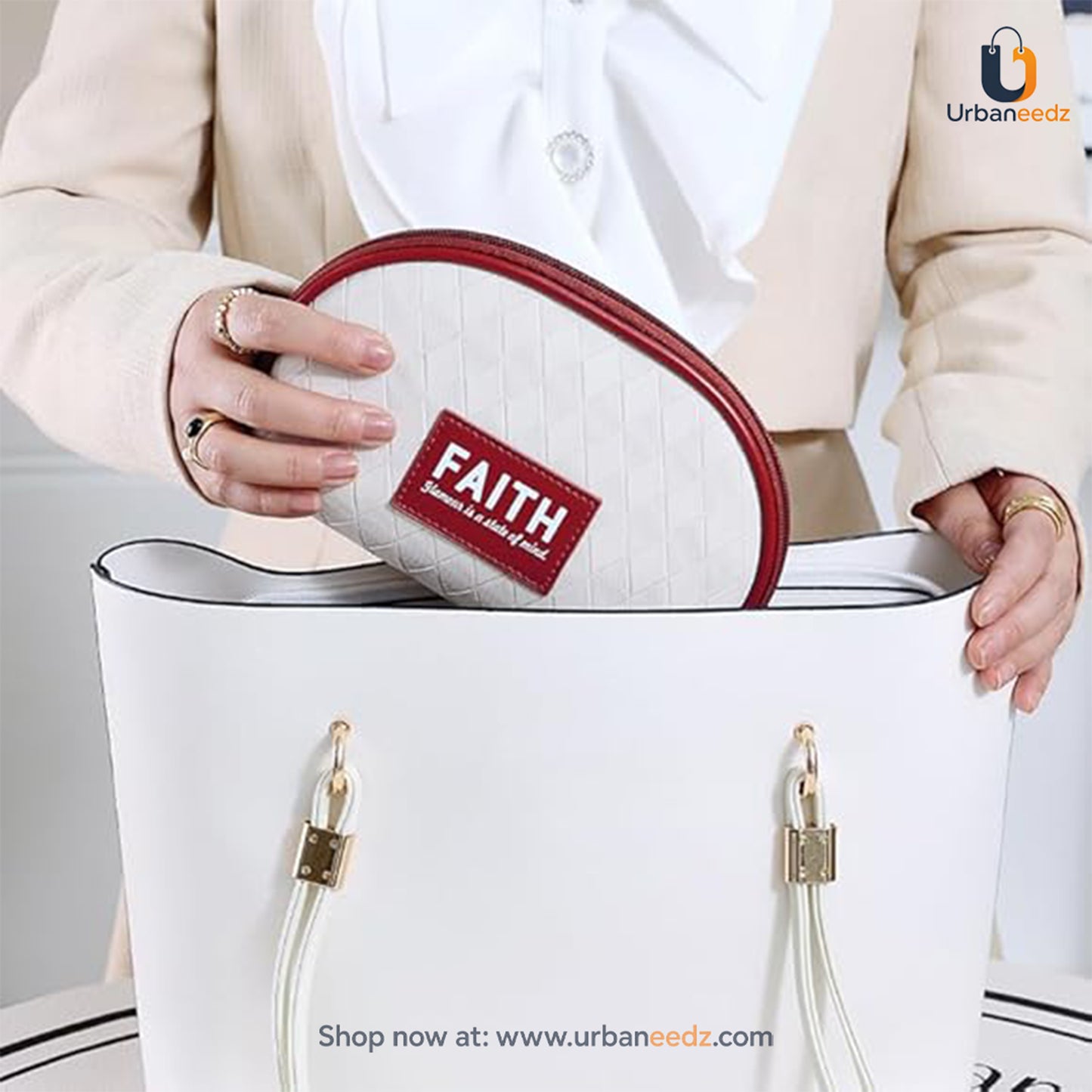 D Shaped Faith Makeup Pouch