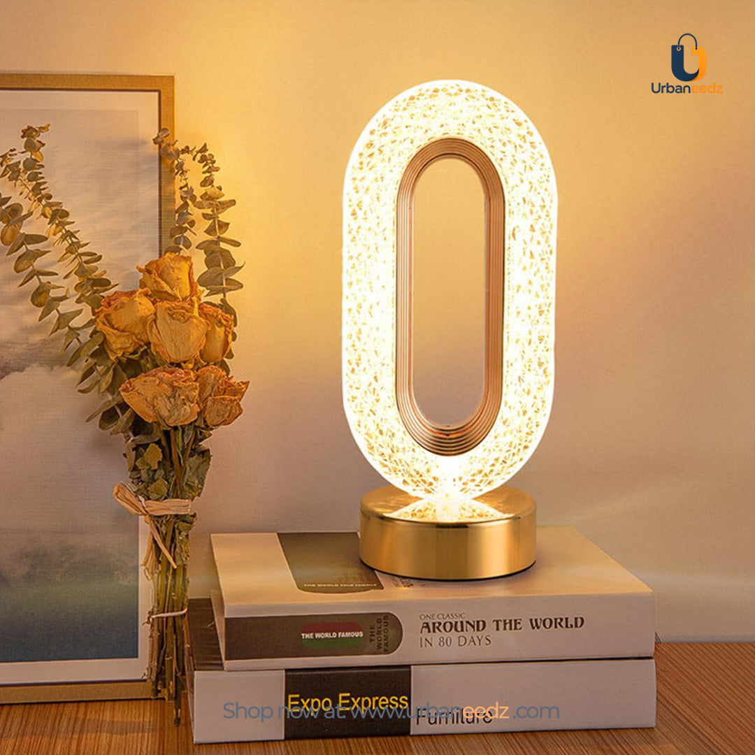 Oval Crystal Table Desk Lamp