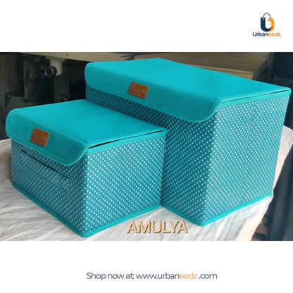Storage Box with lid 2pcs set