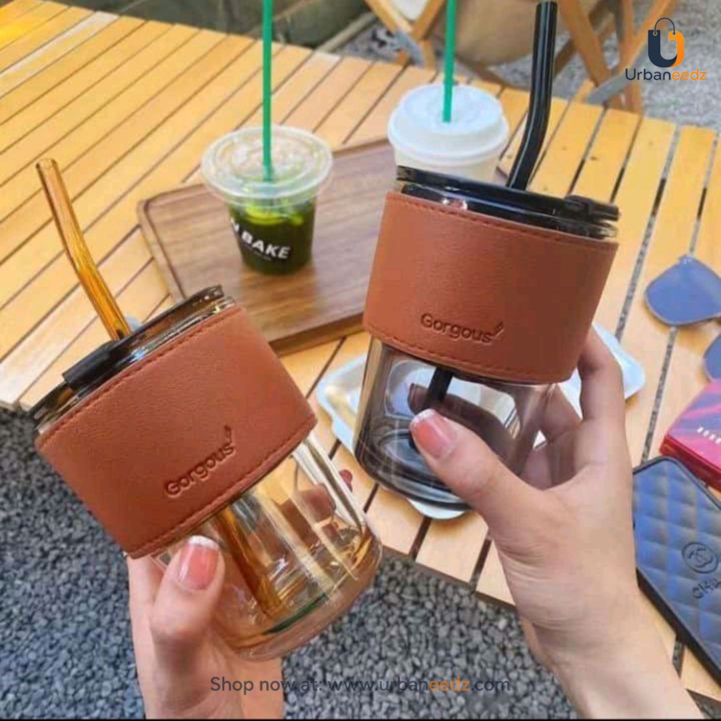 Slub Glass With Straw