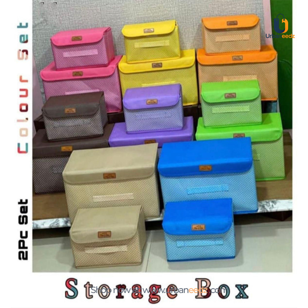 Storage Box with lid 2pcs set