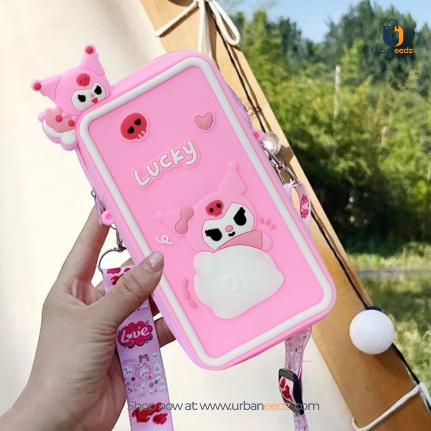 Pink Silicone Sling Bag