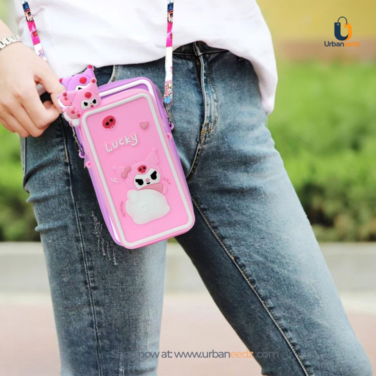 Pink Silicone Sling Bag