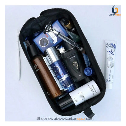 Waterproof PU Leather Double-Zipper Toiletry Bag