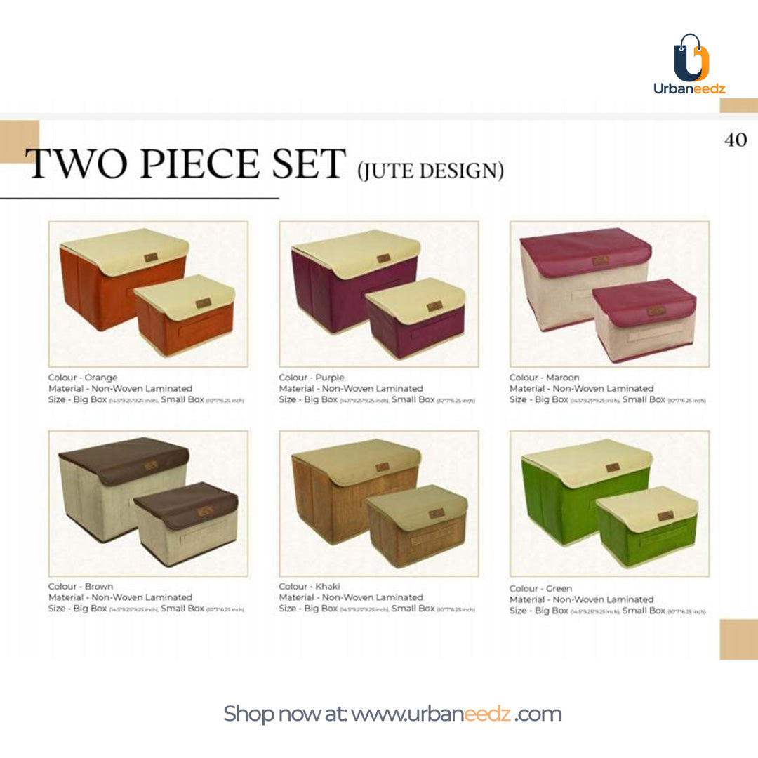 Storage Box with lid 2pcs set