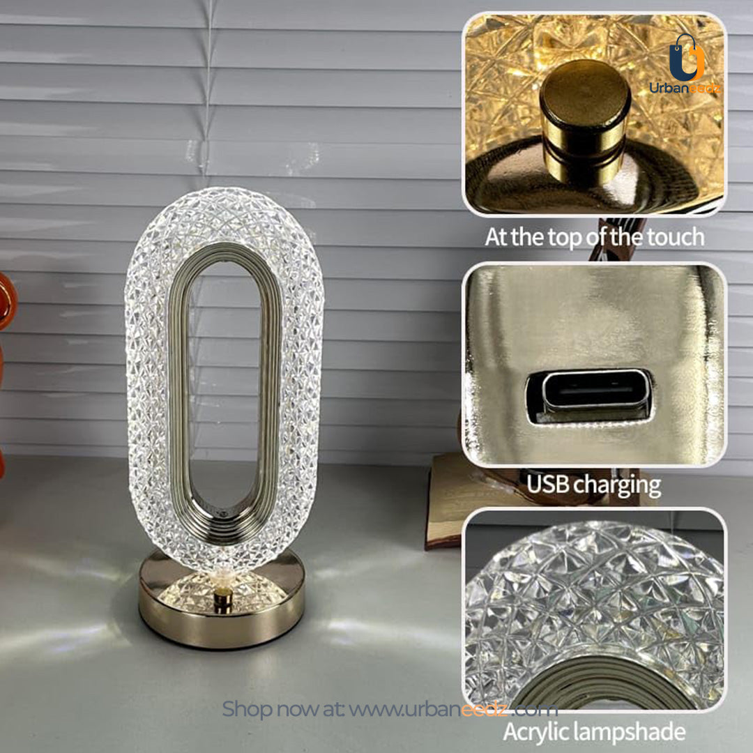 Oval Crystal Table Desk Lamp