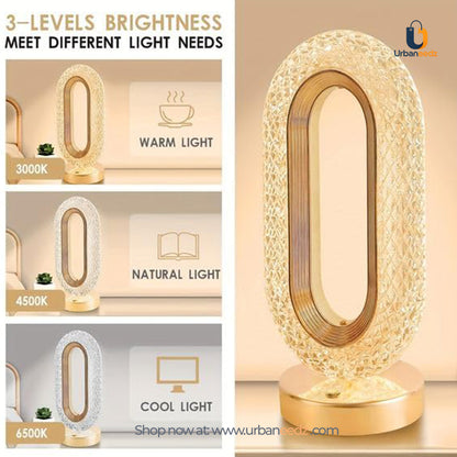 Oval Crystal Table Desk Lamp